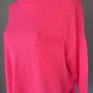 EUC Gianni Bini EUC neon shocking pink lightweight sweater top XS front pocket